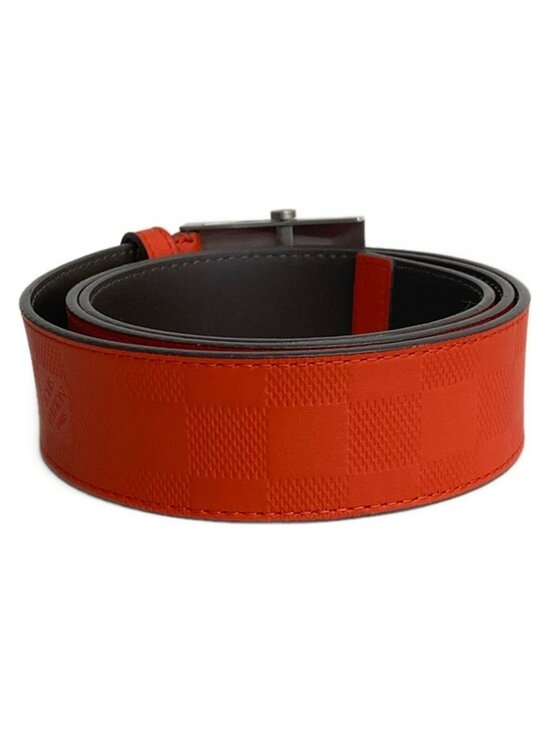 Louis Vuitton Belt 90 Ceinture Pyramid Red Leather main image 5